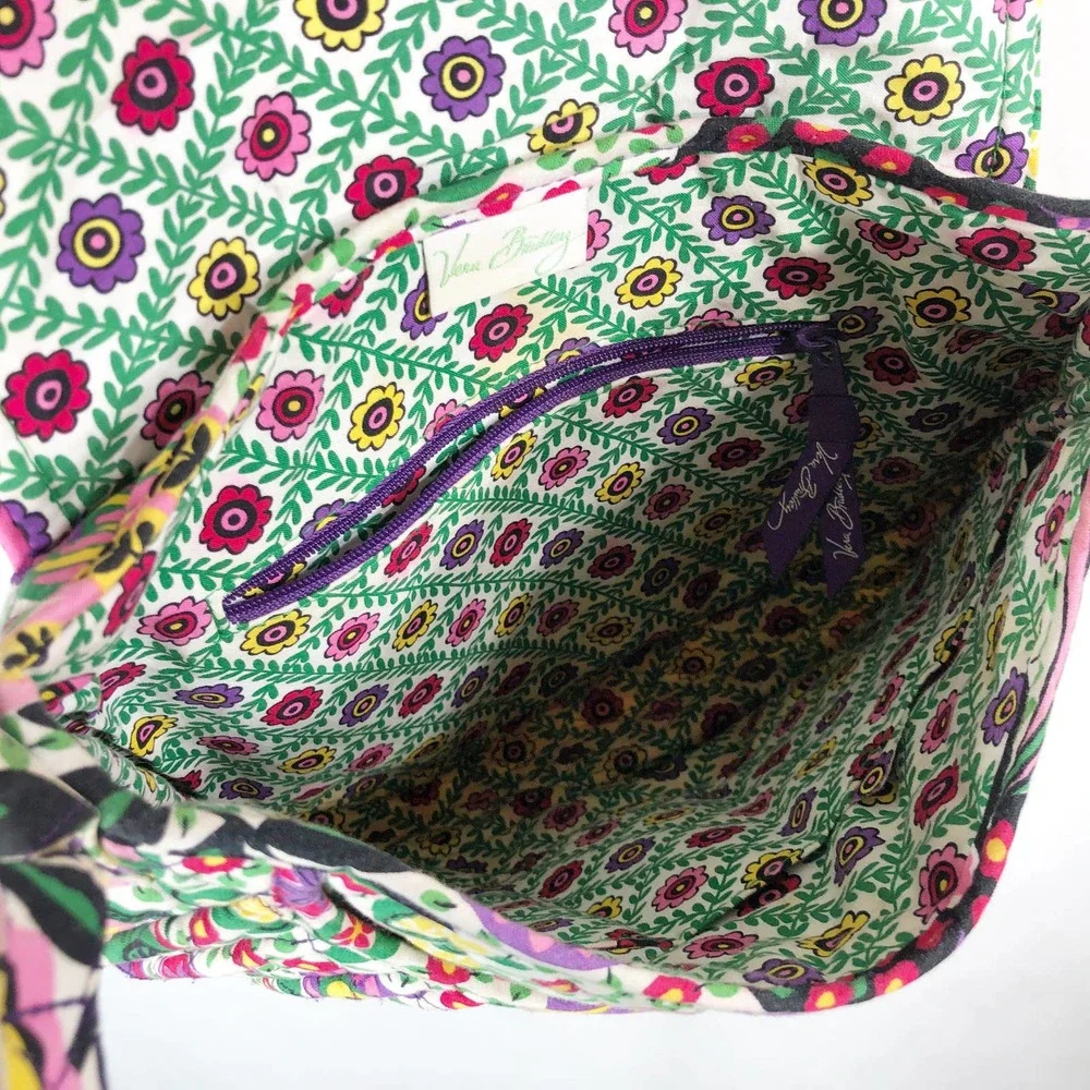 Vera‎ Bradley Viva la Vera Bag Crossbody Strap Purple Green Floral Flap Bag